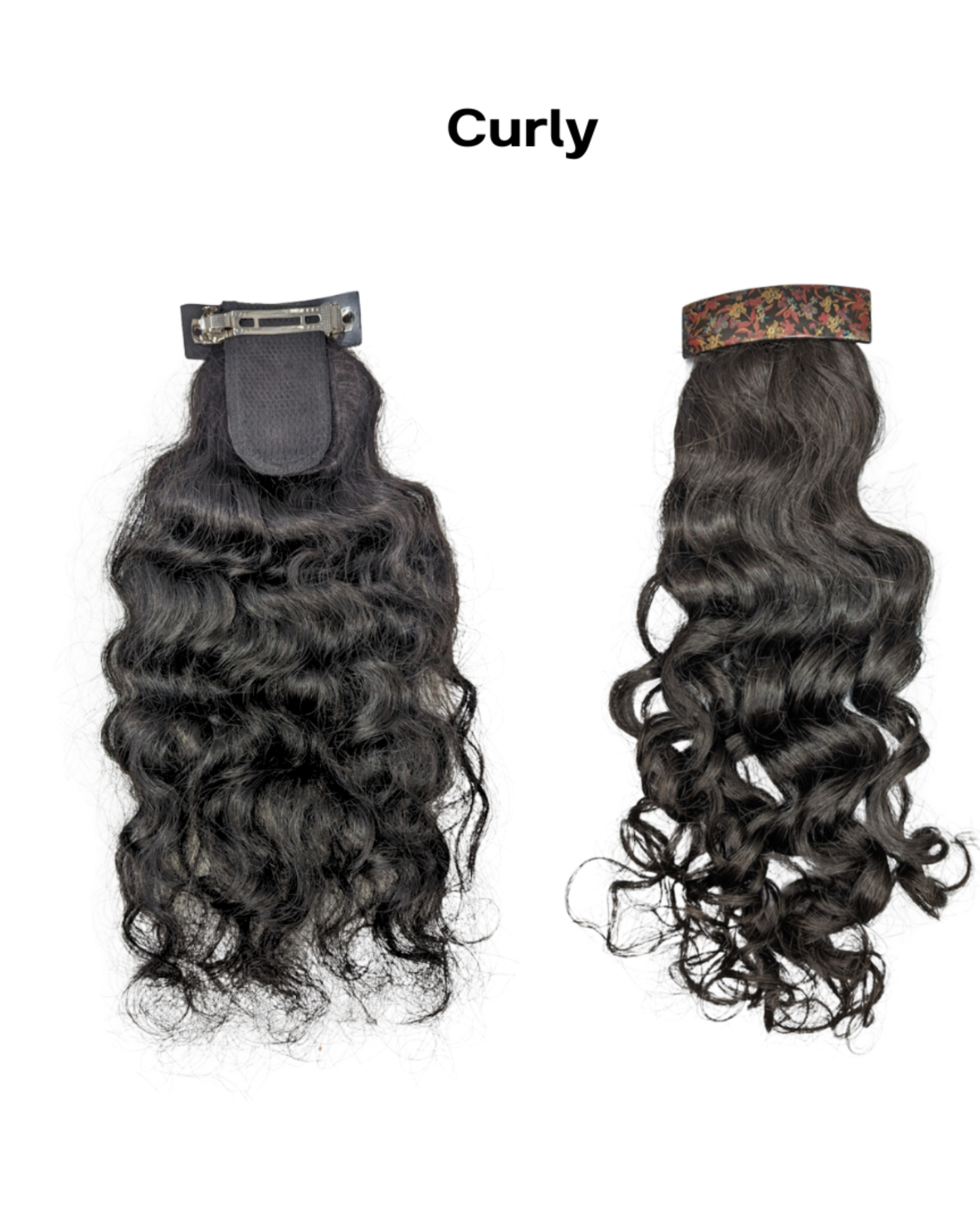 Flat Clip Ponytail Extensions Natural Black