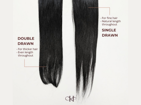 Single drawn vs Double drawn human hair remy shiny