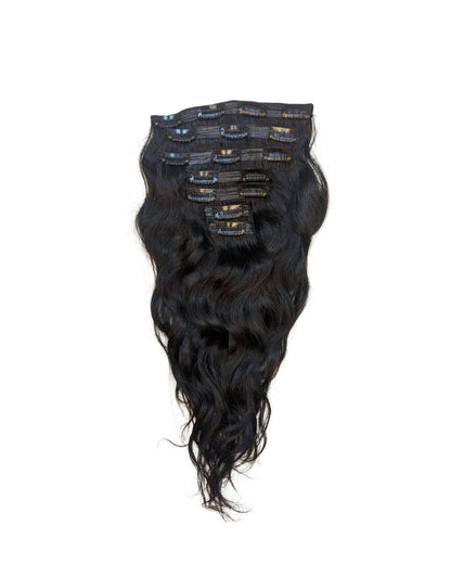 7 Set Hair Extensions Natural Black