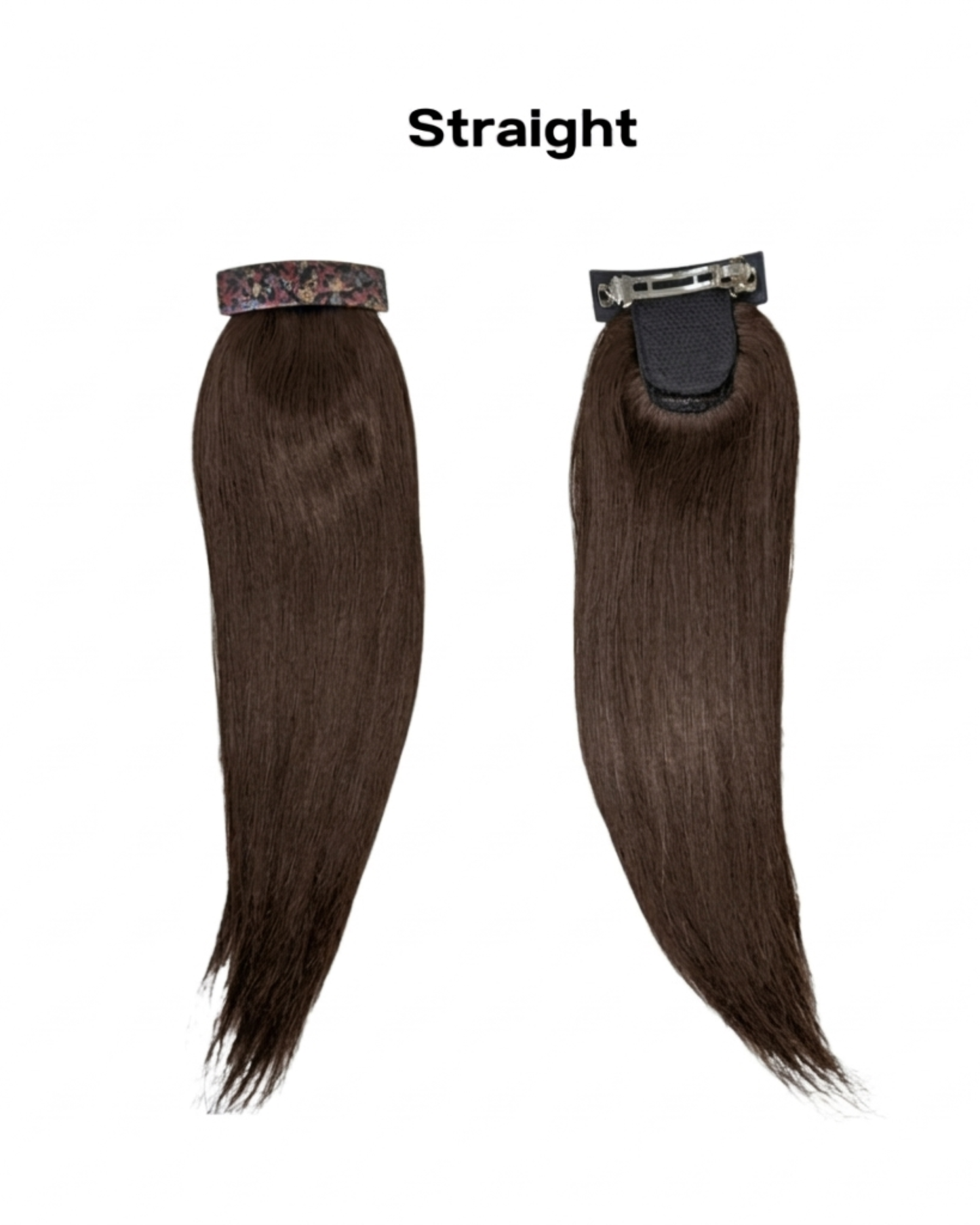 Flat Clip Ponytail Extensions Light Brown