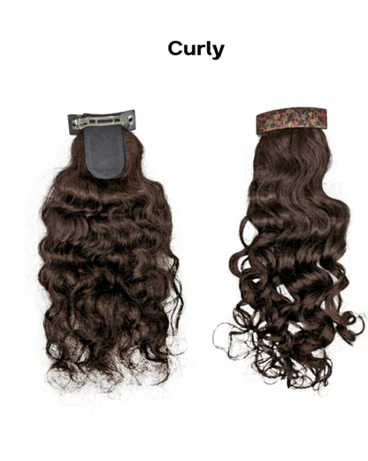 Flat Clip Ponytail Extensions Light Brown