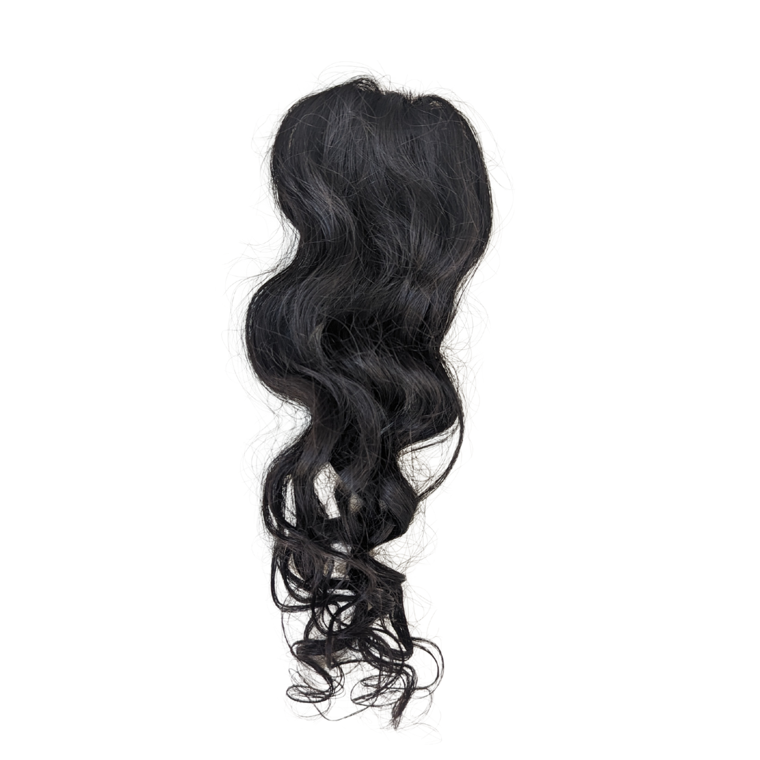 2 Clip Hair Patch Natural Black Natural Curly