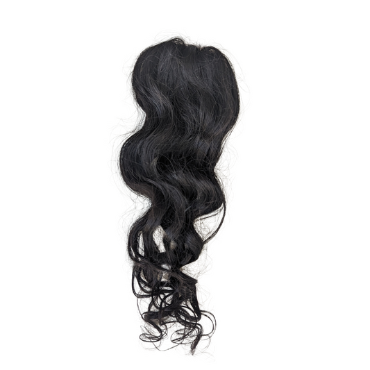 1 Clip Hair Patch Natural Black Natural Curly