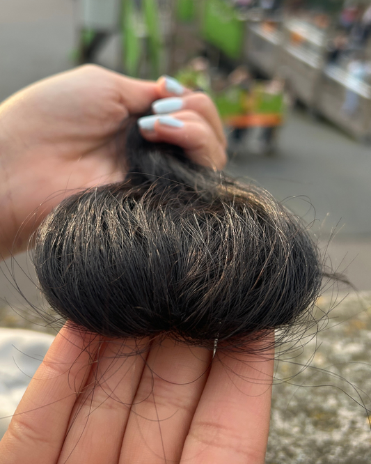 1 Clip Hair Patch Jet Black NEW