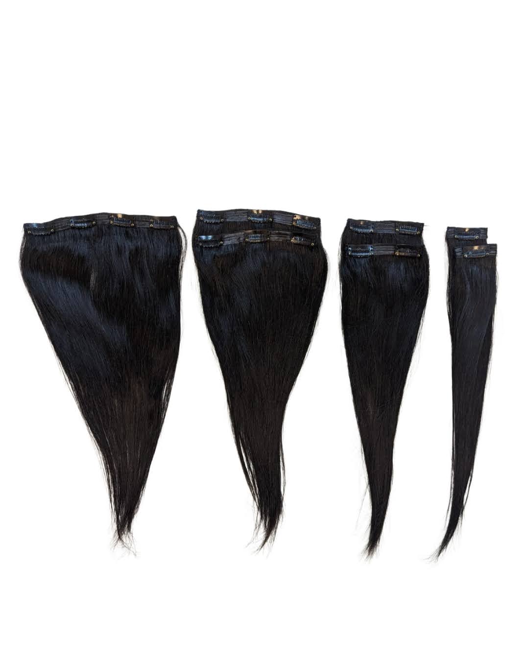 7 Set Hair Extensions Natural Black