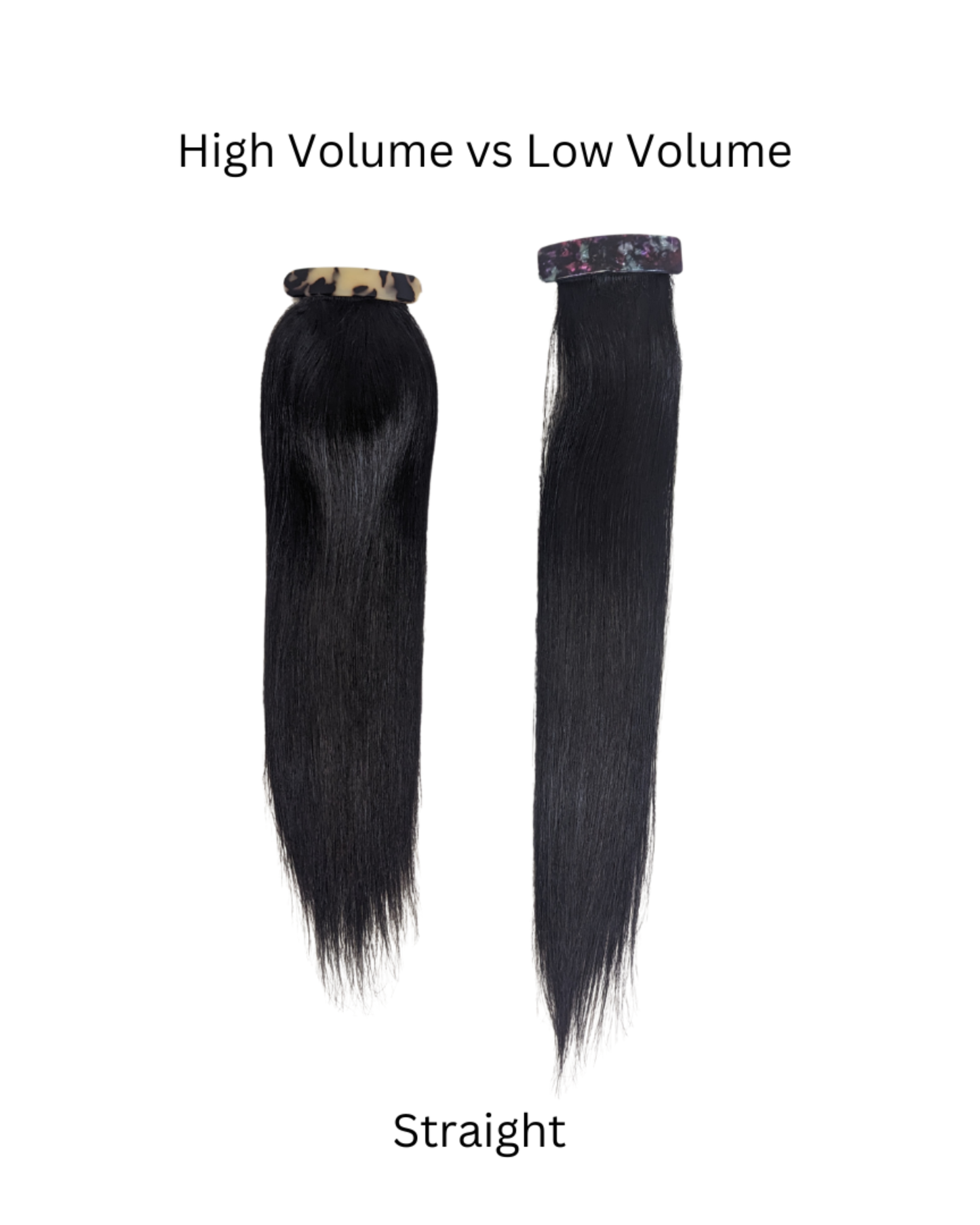 Flat Clip Ponytail Extensions Natural Black