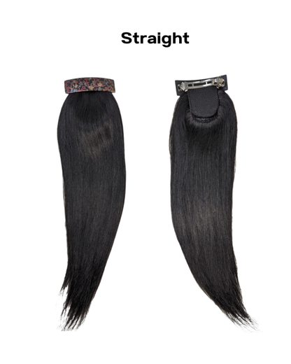 Flat Clip Ponytail Extensions Natural Black