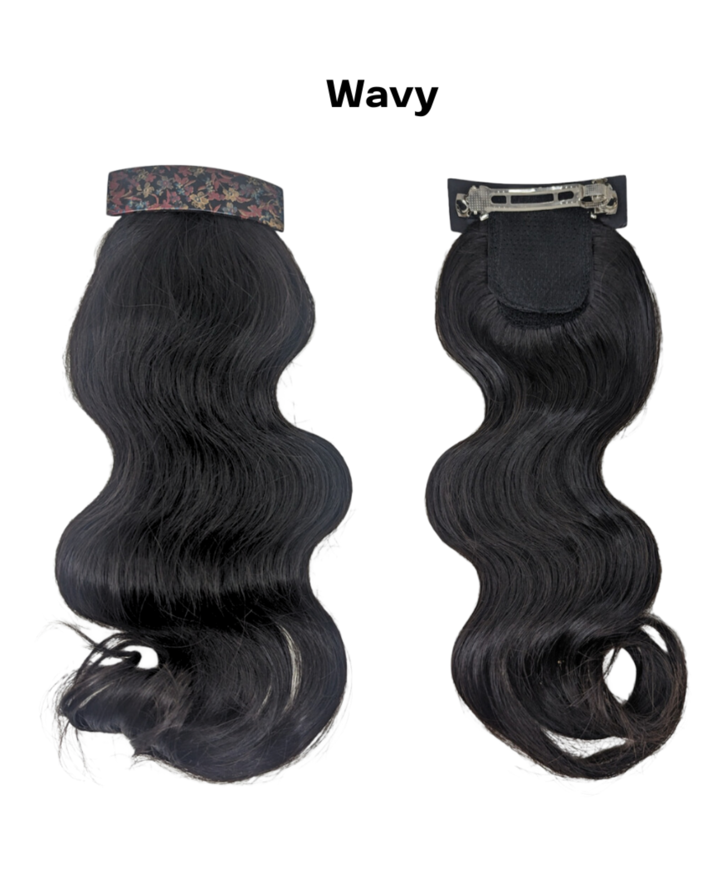 Flat Clip Ponytail Extensions Natural Black