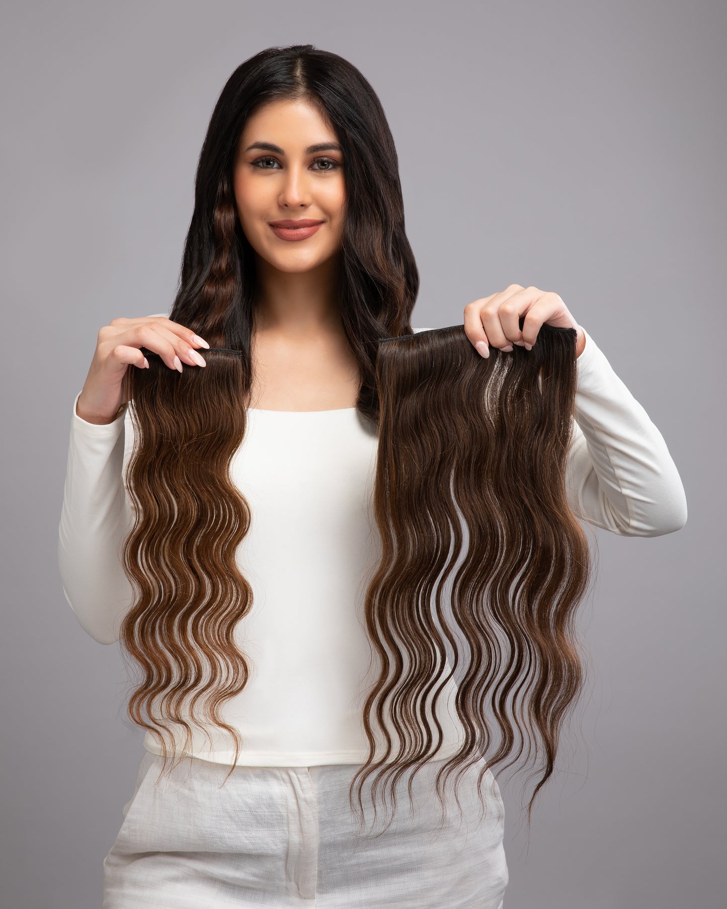 3 Set Hair Extensions Natural Brown