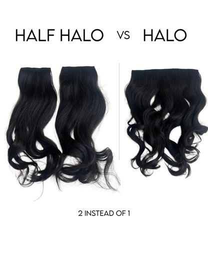 Bridal Half Halo Volumiser Natural Black For Braids, Ponytail & Open Hairstyles