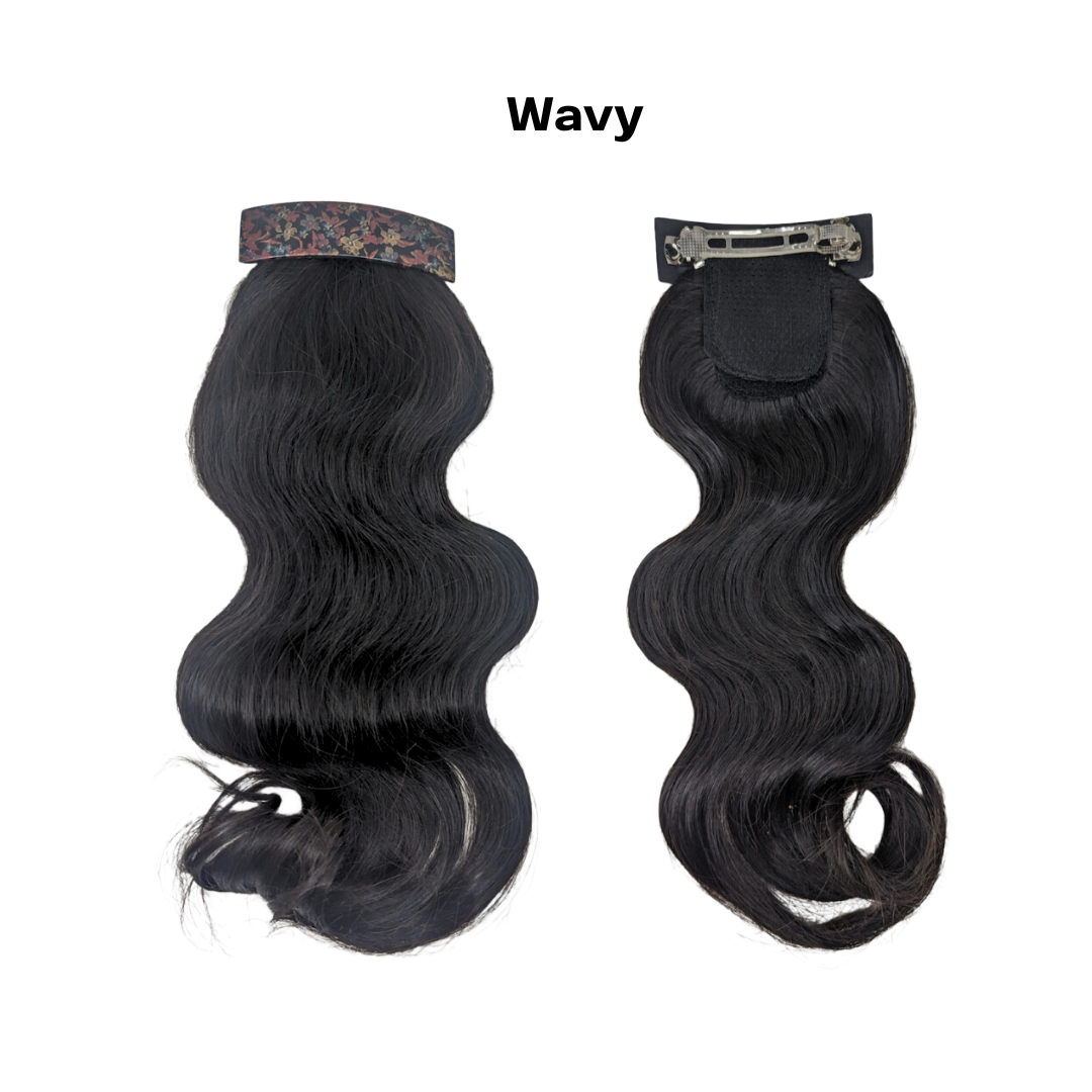 Flat Clip Ponytail Extensions Natural Black