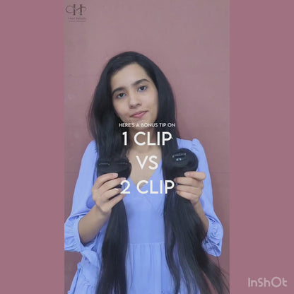 1 Clip Hair Patch Natural Black Natural Curly