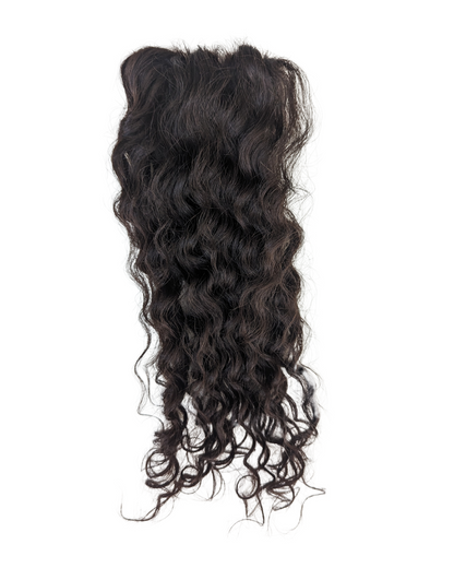 2 Clip Hair Patch Natural Black Steamed Curly