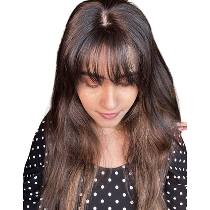 Hair Topper with Bangs 4x4 Natural Black